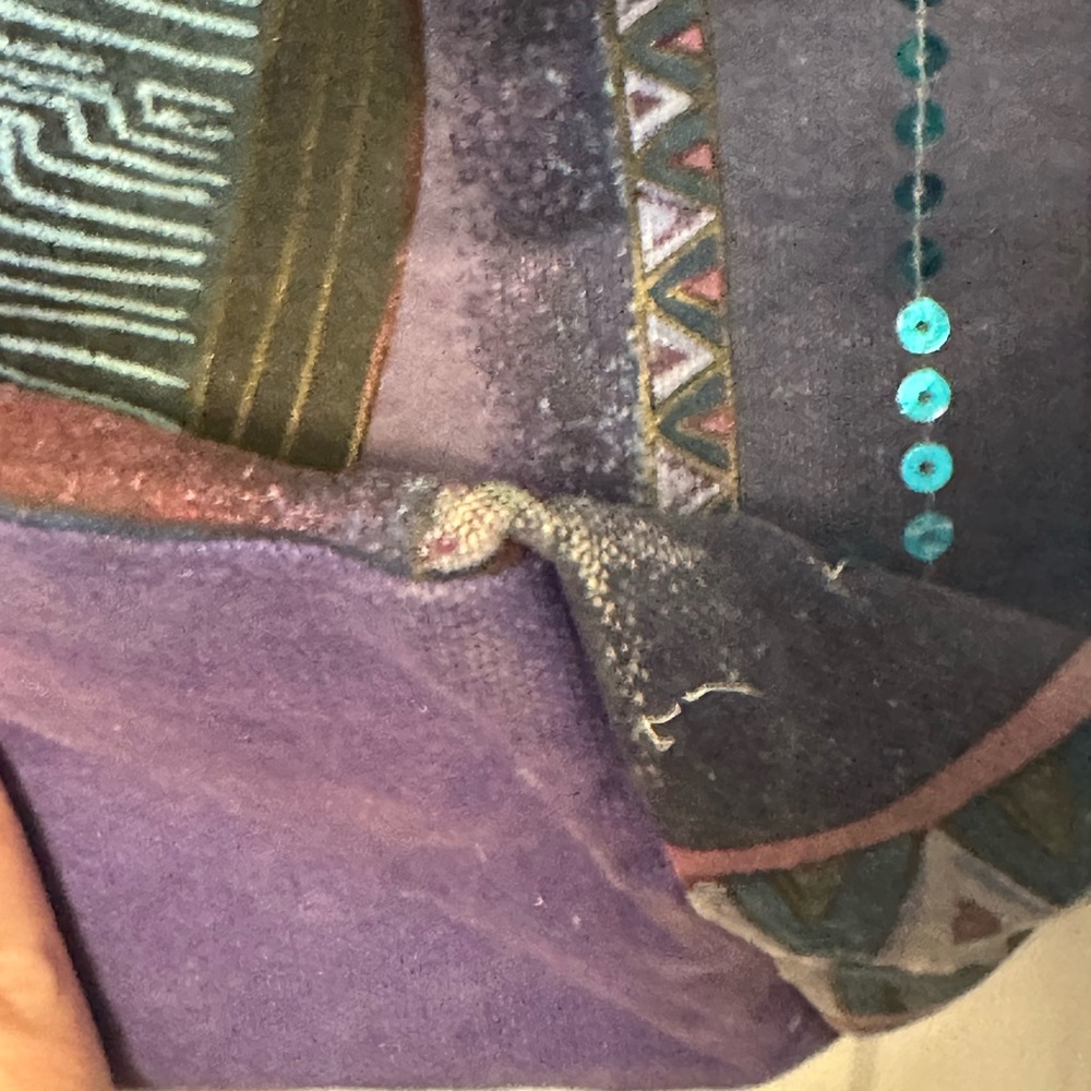 Laurel Burch Purple and Teal Horse Art Tote - Picture 7 of 8